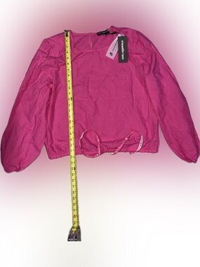Karl Lagerfeld Pink Lightweight Puff Sleeve Puffer